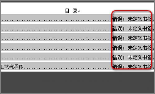在word编辑中目录出现 错误,未定义书签 怎么办啊